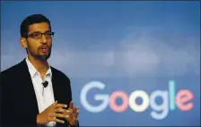  ?? TSERING TOPGYAL — THE ASSOCIATED PRESS ARCHIVES ?? Google CEO Sundar Pichai told workers Monday that the firm’s global voluntary work-from-home option has been extended until summer 2021.