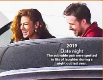  ??  ?? 2019 Date night
The adorable pair were spotted in fits of laughter during a night out last year.