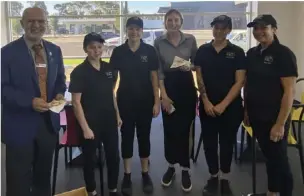  ??  ?? Charles Gauci, Dubbo college Principal with Wilay Café staff – Brianna, Shanay, Sarah, Tori and Trista