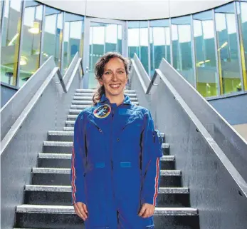  ?? FOTO: PATRIK STÄBLER ?? Eine Frau will nach oben: Suzanna Randall könnte die erste Deutsche im Weltall werden.
