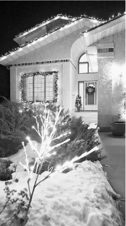  ?? JASON FRANSON/ EDMONTON JOURNAL FILES ?? Consider size: larger bulbs work best along your roof line, while tiny bulbs are great for decorating shrubs and trees.