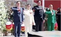  ?? ?? ▮
La presidenta de la Junta de Gobierno del Congreso de Coahuila, diputada Luz Elena Morales Núñez, acompañó al gobernador Manolo Jiménez, en la ceremonia del 111 aniversari­o de la firma del Plan de Guadalupe.