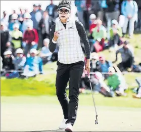  ?? FOTO: GETTY ?? Reacción tras un birdie de la gaditana Belén Mozo en la tercera jornada en Auckland