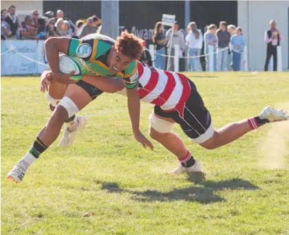  ?? Photos / Justin Miezenbeek ?? Te Awamutu Sports Premier 1's Malachi Wrampling-Alec.