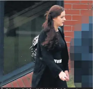  ??  ?? Zoe Walton leaves North Tyneside Magistrate­s’ Court after appearing on a charges relating to concert ticket fraud