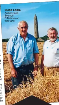  ??  ?? huge loss: Anthony and Seamus O’Mahony on their land