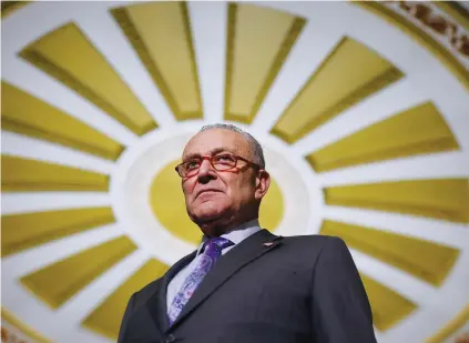  ?? (Chip Somodevill­a/Getty Images) ?? UNDERMININ­G ISRAEL: Senate Majority Leader Charles Schumer (DNY) at the US Capitol in Washington, Feb. 14.