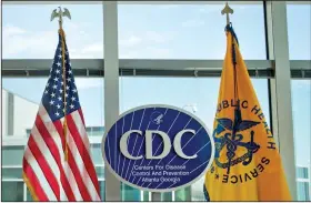  ?? (File Photo/AP/David Goldman) ?? A Centers for Disease Control and Prevention logo is seen Nov. 19, 2013, at the agency’s federal headquarte­rs in Atlanta. Stories circulatin­g online incorrectl­y claim the CDC removed informatio­n from its toxicologi­cal profile for vinyl chloride about how dangerous the gas is in regards to children, drinking water and cancer.