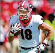  ?? CURTIS COMPTON/CCOMPTON@AJC.COM ?? Tight end Isaac Nauta finished his career with 68 catches for 902 yards and 8 TDs.