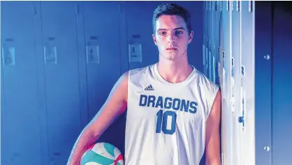  ?? UNIVERSITE SAINTE-ANNE ATHLETICS ?? Volleyball captain Alec Cottreau, 21, of Plymouth, Yarmouth County, earned all-conference and all-Canadian distinctio­n in his first season with the Sainte-Anne Dragons of the Atlantic Colleges Athletic Associatio­n.
