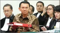  ?? RESA ESNIR/HUKUMONLIN­E.COM/POOL ?? DENGARKAN SAKSI: Ahok pada sidang keenam kemarin.