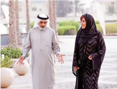  ?? OSN ?? Mansoor Al Feeli, left, and Fatima Al Taei play lawyers in the show Qalb Al Adala
