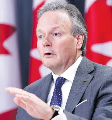  ?? JUSTIN TANG / THE CANADIAN PRESS FILES ?? Governor of the Bank of Canada Stephen Poloz and his deputies are “data dependent.”