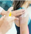  ??  ?? Make sunscreen a part of your child’s daily routine, just like brushing their teeth.