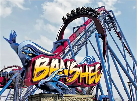  ?? KINGS ISLAND ?? The Banshee roller coaster at Kings Island will take riders through seven inversions at speeds of up to 68 mph.