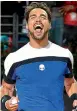  ?? AFP ?? Fabio Fognini celebrates after defeating Andy Murray during their match in Rome.