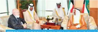  ?? — KUNA ?? KUWAIT: His Highness the Amir Sheikh Sabah Al-Ahmad Al-Jaber Al-Sabah receiving outgoing Argentine Ambassador to Kuwait Jorge Omar Antonio yesterday at Seif Palace.