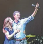  ?? Ivan Pierre Aguirre / Contributo­r ?? Beto O’Rourke and his wife, Amy Sanders O’Rourke, wave goodbye to supporters in El Paso after he lost to Sen. Ted Cruz in the midterm elections. He’ll be back, one reader predicts. Others, too, discuss the midterm results.