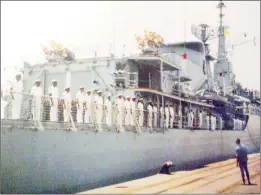  ?? ?? Brazilian Frigate Niteroi visits Walvis Bay on 2 March 1994.