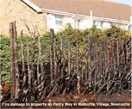  ?? ?? Fire damage to property on Percy Way in Walbottle Village, Newcastle