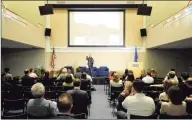  ?? Hearst Connecticu­t Media file photo ?? Shawn Nelson, founder and CEO of furniture company Lovesac, gives a speech in UConn-Stamford’s Gen Re auditorium, as part of the FastFWD conference during Stamford Innovation Week last September.