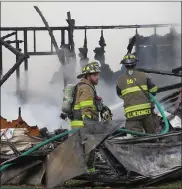  ?? DAVID MEKEEL — MEDIANEWS GROUP FILE PHOTO ?? Hereford Township Buddhist temple fire Saturday, Nov. 13, 2021.