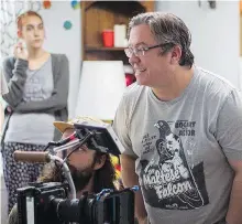  ??  ?? Vancouver filmmaker Robert Wenzek, seen on the set of his movie The Prodigal Dad, says he made a “100 per cent West Coast film.”