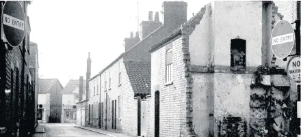  ??  ?? Looking down Orchard Street from Green Close Lane