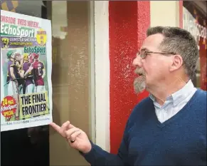  ??  ?? Echo photograph­er John Walsh outside the newspaper’s Enniscorth­y office last Friday.