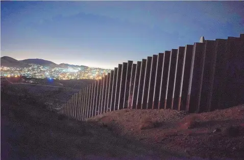  ?? ROBERTO E. ROSALES/JOURNAL ?? The view of Ciudad Juárez from Sunland Park in 2019. On Nov. 8, the U.S. will reopen its borders to nonessenti­al travel by vaccinated Mexican and Canadian citizens.