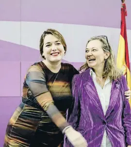  ?? Caelos Luján / EP ?? Ángela Rodríguez i Victoria Rosell ahir a Madrid