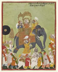  ??  ?? Maharana Jagat Singh II On an Elephant (c.1740c.1750) from the Visions of Paradise: Indian Court Paintings exhibition at the National Gallery of Victoria