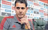  ??  ?? Spain’s new coach Fernando Hierro addresses the media.