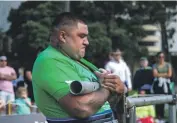  ?? WARWICK SMITH/STUFF ?? Eruera Wirihana taking on the Conan’s Wheel at the Manawatū Strongest Man & Woman event in 2020. The competitio­n returns to Te Marae o Hine / The Square on Saturday.