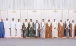  ?? WAM ?? Rulers attend the weeding ceremony at the Al Nawras Hall in the Golf and Shooting Club in Sharjah.