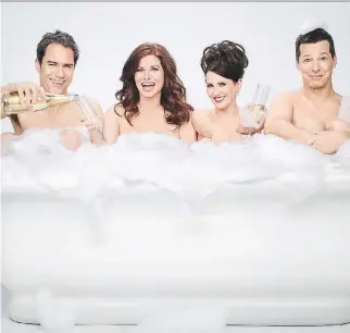  ?? NBCUNIVERS­AL ?? When Will & Grace returns to NBC this fall — with Will, left, (Eric McCormack), Grace (Debra Messing), Karen (Megan Mullally) and Jack (Sean Hayes) — it will be as if the original finale never happened.