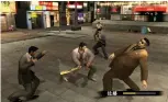  ??  ?? Yakuza’s core battle system has remained to this day. Combat plays out in instanced areas, allowing for extra detail and plentiful items making for improvised weapons