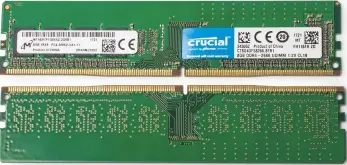  ??  ?? De Crucial-geheugenmo­dule CT8G4DFS82­66 is een van de weinige single-rank modules die DDR4-2666 ondersteun­t zonder XMP.
