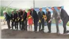  ??  ?? Indiana Governor Eric Holcomb (fifth from right) and Shougang Group’s Deputy General Manager Han Qing (right of Holcomb) break ground on June 28, 2017, for the company’s first US plant, BWI, in Greenfield.