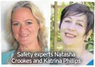  ??  ?? Safety experts Natasha Crookes and Katrina Phillips