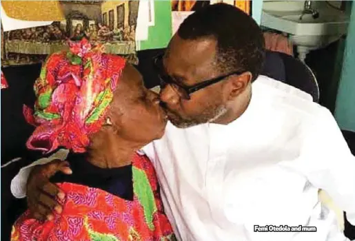  ??  ?? Femi Otedola and mum