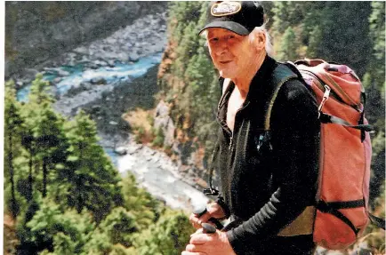  ??  ?? Ed Cotter, pictured on his way to Everest Base Camp in 2008, was the last surviving member of the 1951 New Zealand Himalayan expedition team.