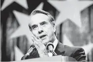  ?? Associated Press file photo ?? Former Sen. Bob Dole hits the presidenti­al trail in 1995. He lost his presidenti­al bids, but he showed great humility, grace and humor about it.