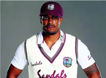  ?? PHOTO BY GARETH COPLEY ?? Shannon Gabriel of the West Indies poses for a portrait at Emirates Old Trafford on June 28, 2020, in Manchester, England.