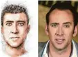  ?? Fotos: LKA Niedersach­sen, dpa ?? Links das Phantombil­d, Nicolas Cage.rechts Us-star