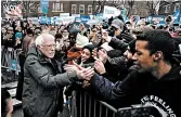  ?? SPENCER PLATT/GETTY ?? Bernie Sanders, I-Vt., kicked off his 2020 presidenti­al campaign Saturday at Brooklyn College in New York.