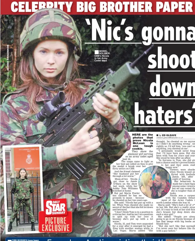  ??  ?? MODEL SOLDIER: CBB’s Nicola in her Army Cadet days