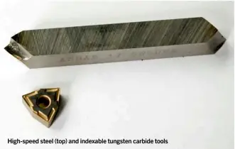  ??  ?? High-speed steel (top) and indexable tungsten carbide tools