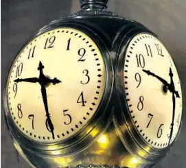  ?? Four-sided clock in New York’s Grand Central Terminal. Photo by Waring Abbott Getty Images ??