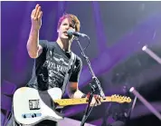  ??  ?? Comeback kid: James Blunt performs on stage at the Hammersmit­h Apollo